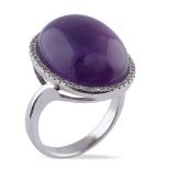 18kt white gold and amethyst ring peso 11 gr.