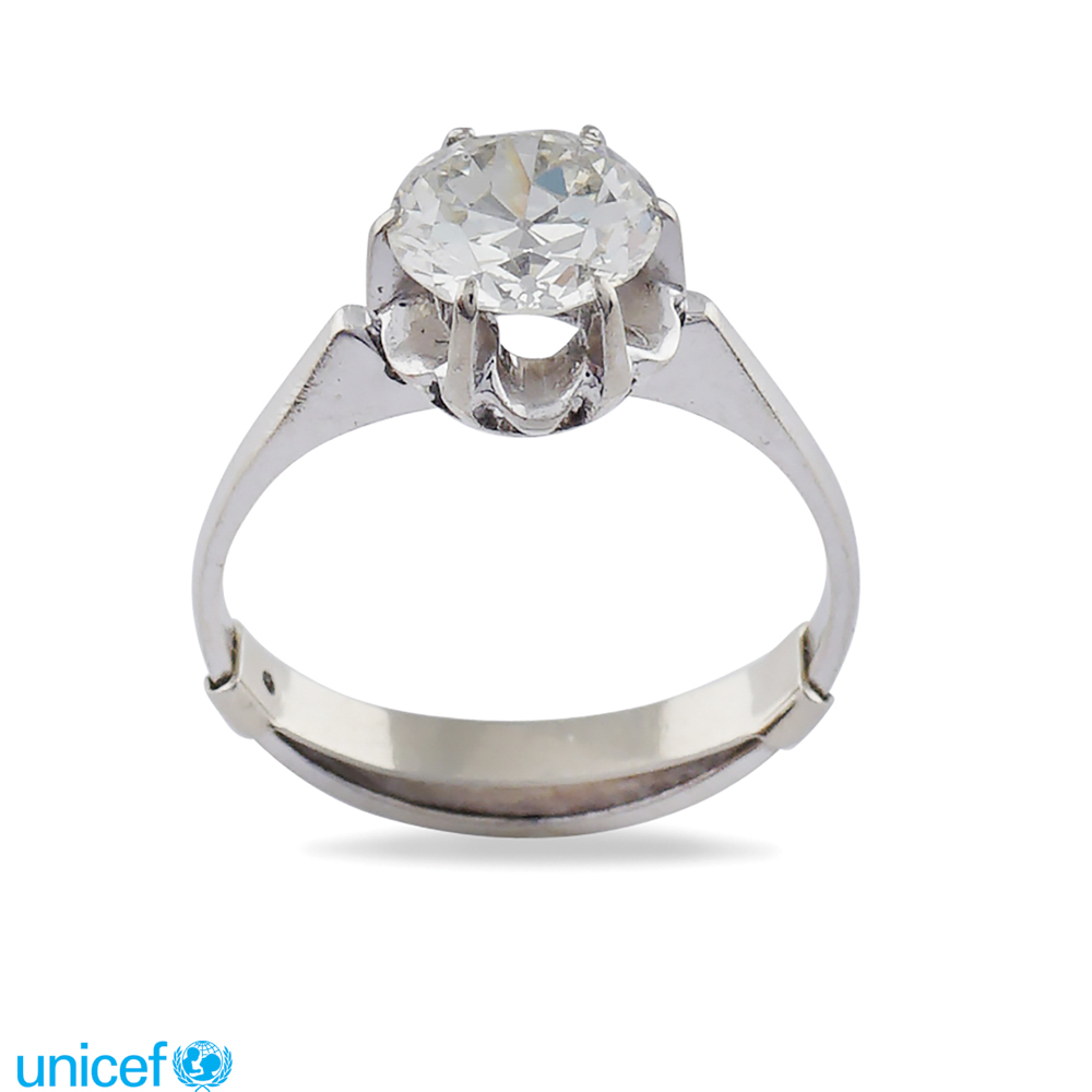 18kt white gold and diamond solitaire ring peso 3 gr. - Image 2 of 4