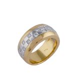 18kt yellow and white gold band ring peso 22 gr.