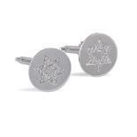 18kt white gold Jewish star cuff links peso 4 gr.