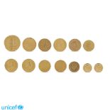 Group of 13 18kt - 22kt gold coins peso complessivo 68 gr.