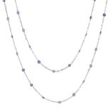 18kt white gold long necklace peso 5 gr.