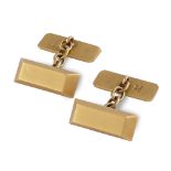 Gold bar shaped cuff links 1940/50ies peso 21,1 gr.