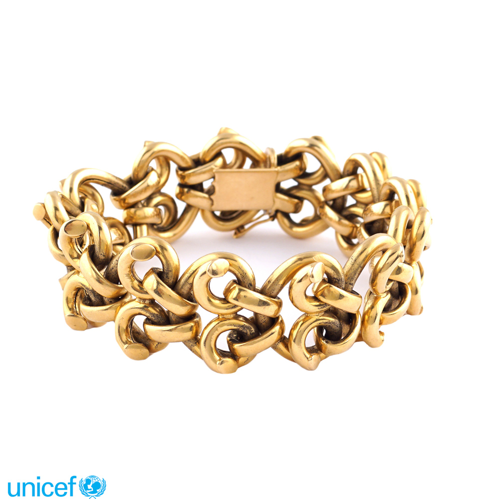 18kt gold bracelet Italy, bollo Fascio anni 30/40 peso 47 gr.