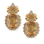 18kt gold pineapple earrings '80ies peso 33,9 gr.