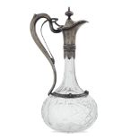 Crystal and silver jug Germany, Liberty period, early 20th century h. 31 cm.