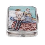 Silver and polychrome enamel snuff box early 20th century peso 156 gr.