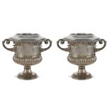 Pair of silver champagne holders Sheffield, periodo Giorgio IV 1827 peso 5980 gr.
