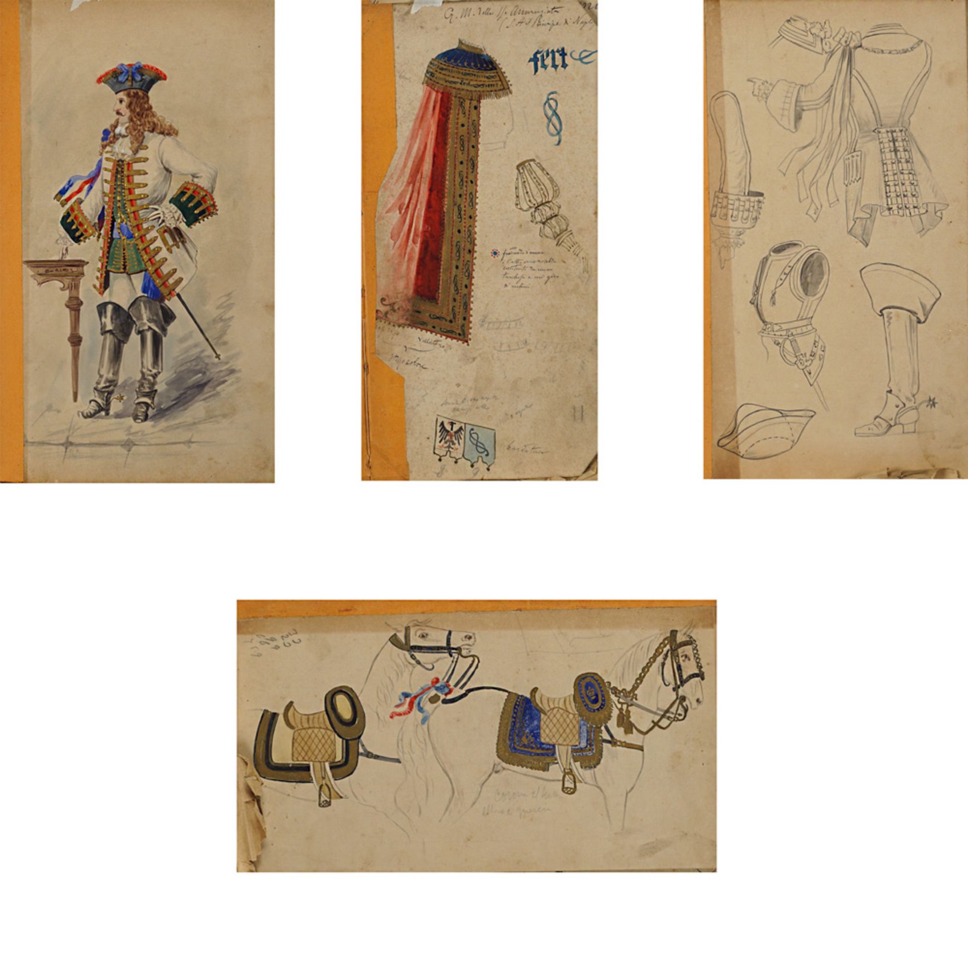 Costume sketches folder Italy, 19th - 20th century 35,5x27 cm - Bild 4 aus 4