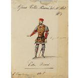 Costume sketches for "Vittor Pisani" Milan, 1900 circa 28x21 cm