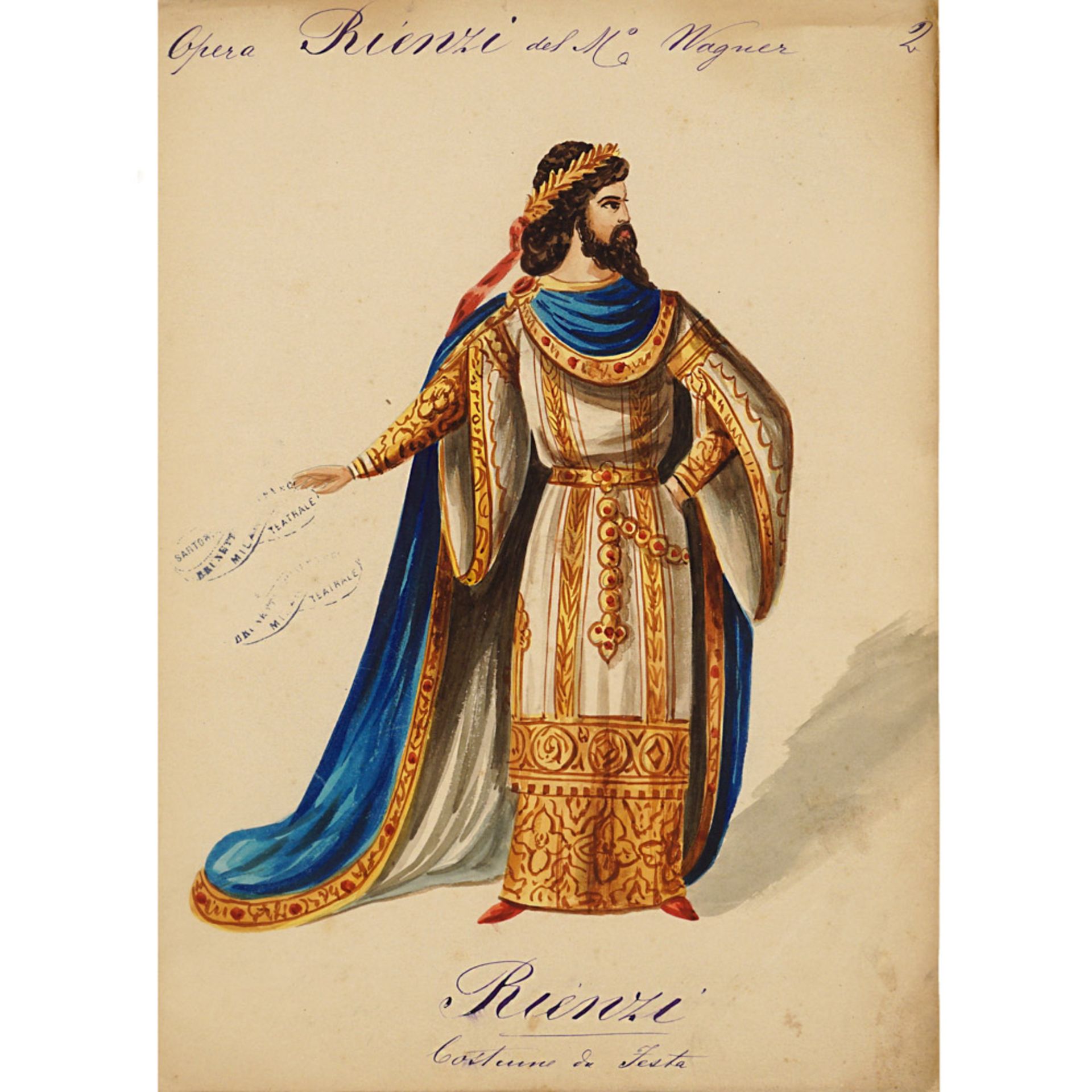 Costume sketches for "Rienzi" Venice, 1874 circa 32,5x23,3 cm