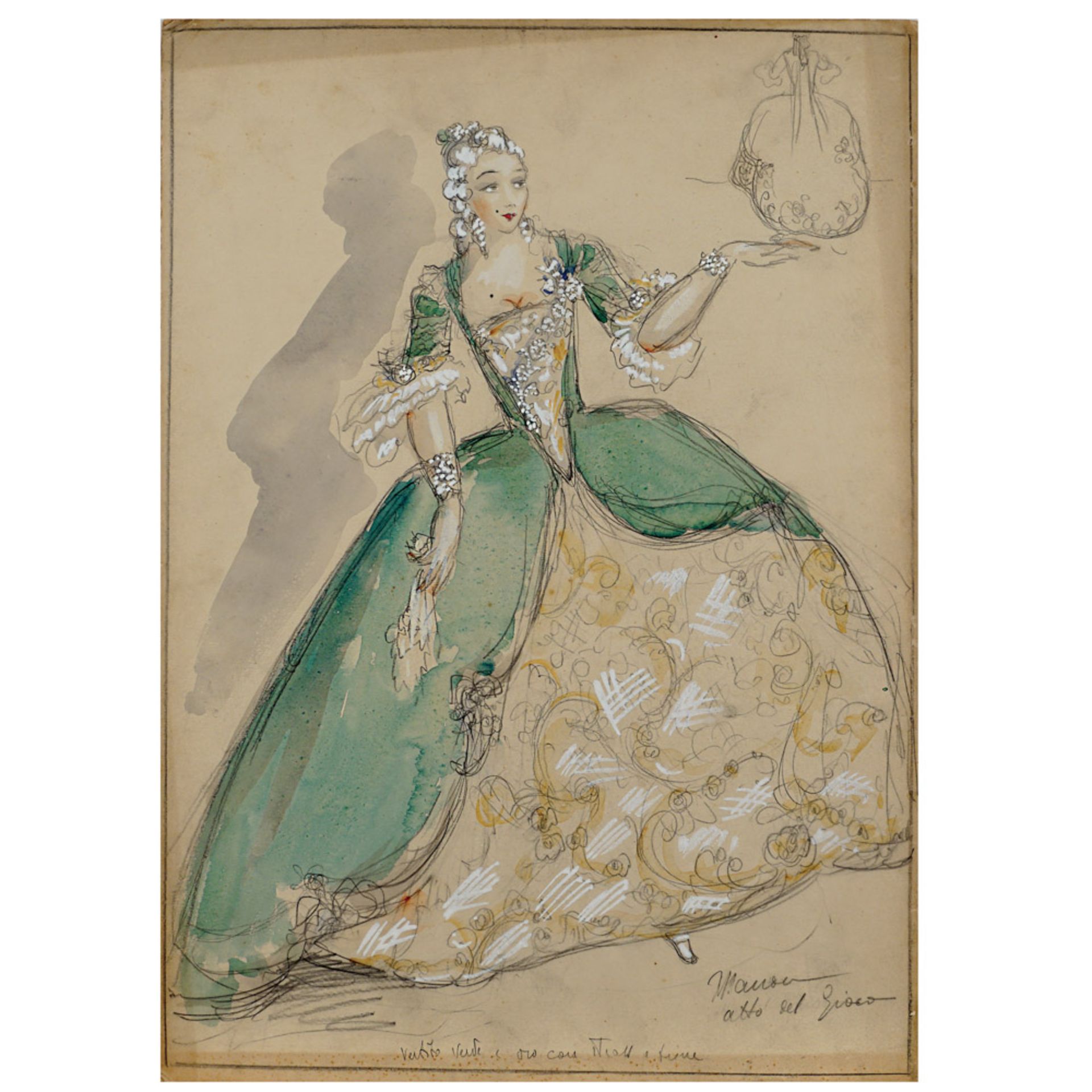 Costume sketches for "Manon Lescaut" Italy, 20th century 35,5x50 cm