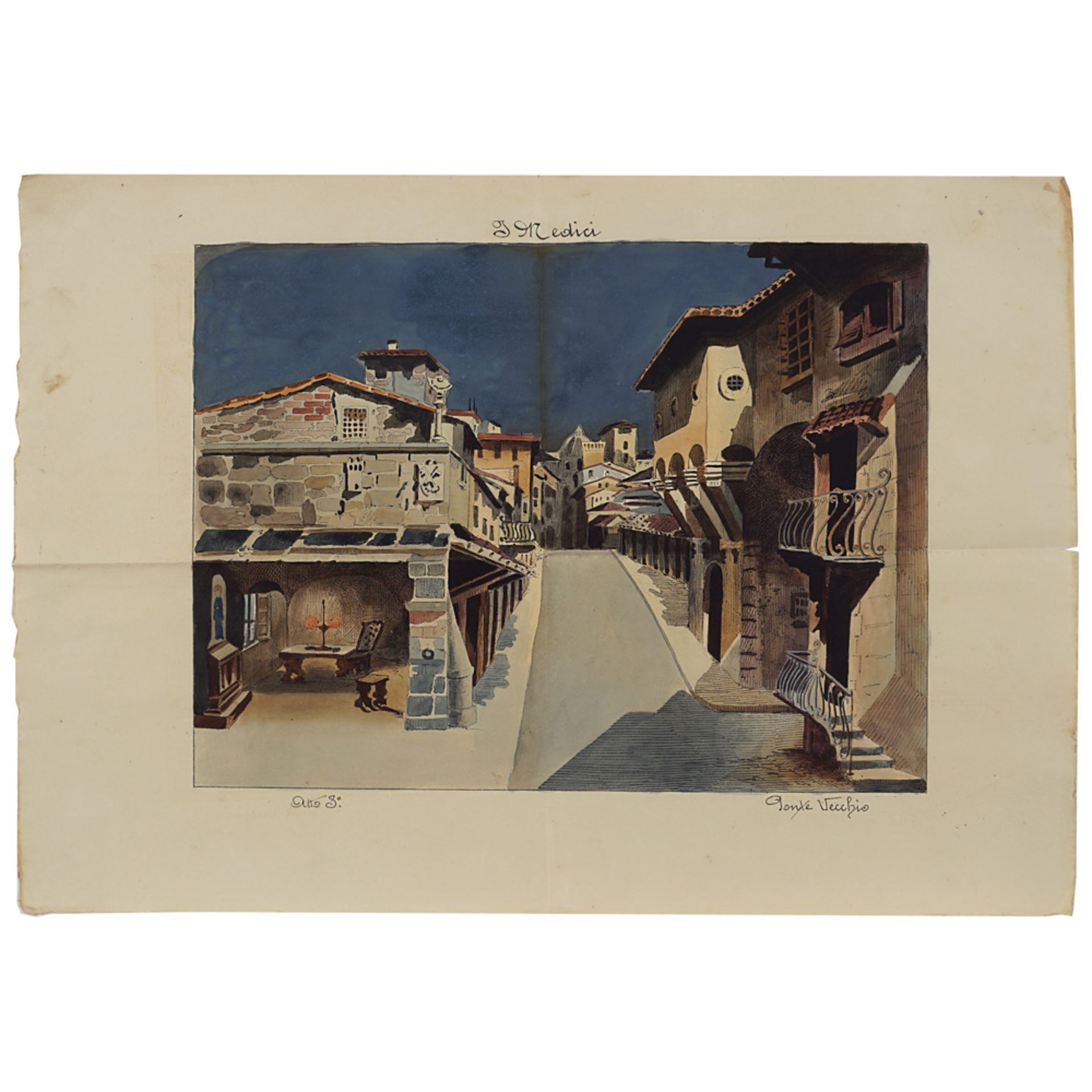 Scenic designs for the Medici Milan, 1900 circa 37x54 cm. - 27x57 cm