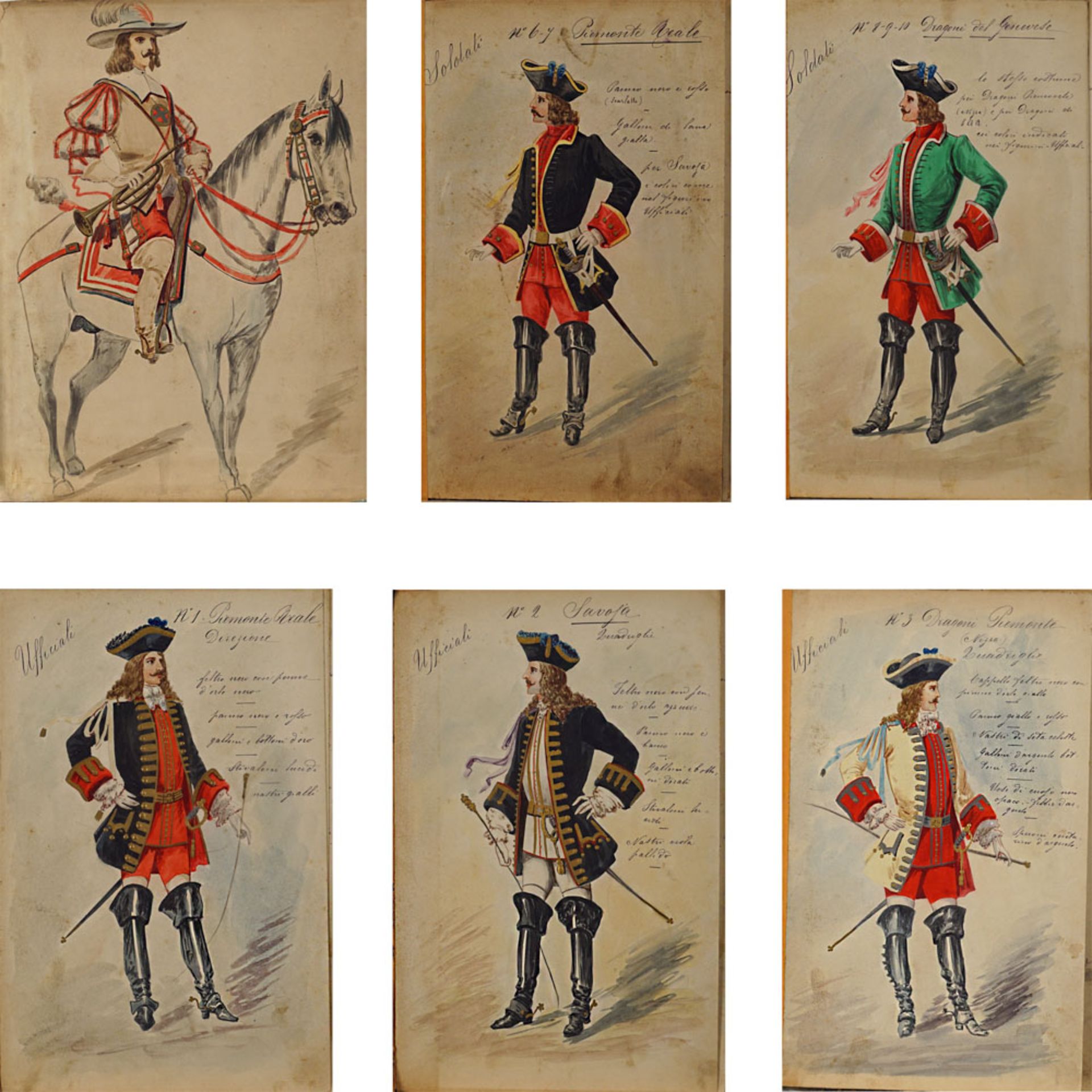 Costume sketches folder Italy, 19th - 20th century 35,5x27 cm - Bild 2 aus 4