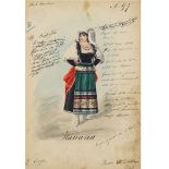 Costume sketches for "Ballo Excelsior" Milan, 1880 circa 32,3x21,6 cm