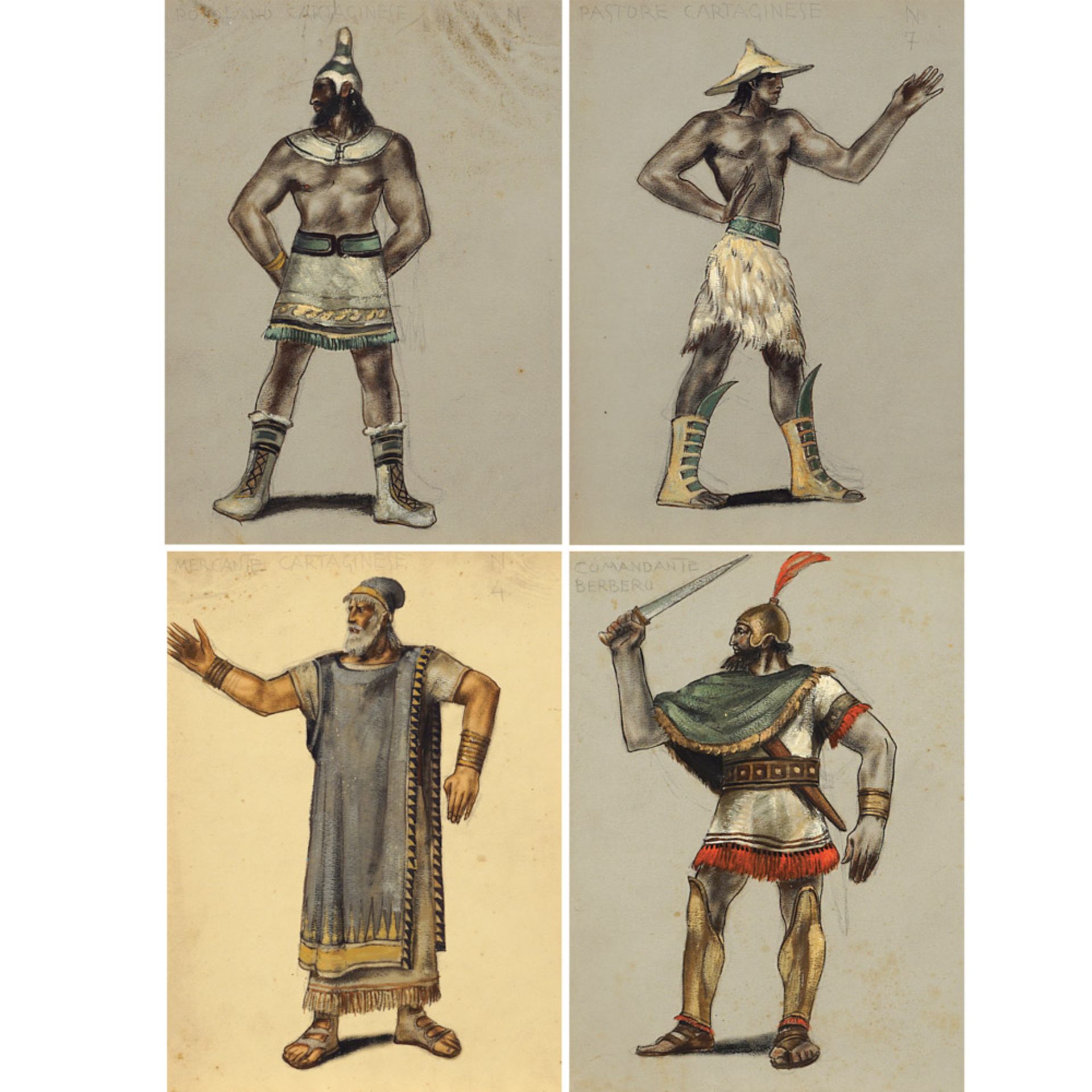 Costume sketches for "Le Troiane" Italy, 20th century 35,5x33 cm - Bild 2 aus 3