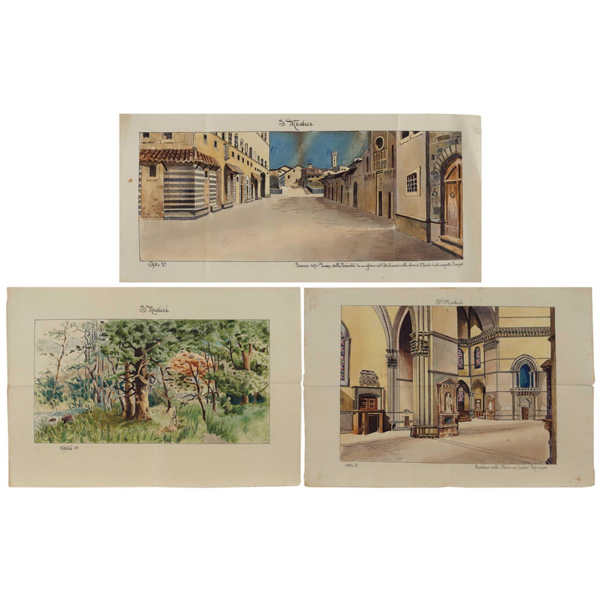Scenic designs for the Medici Milan, 1900 circa 37x54 cm. - 27x57 cm - Bild 2 aus 2