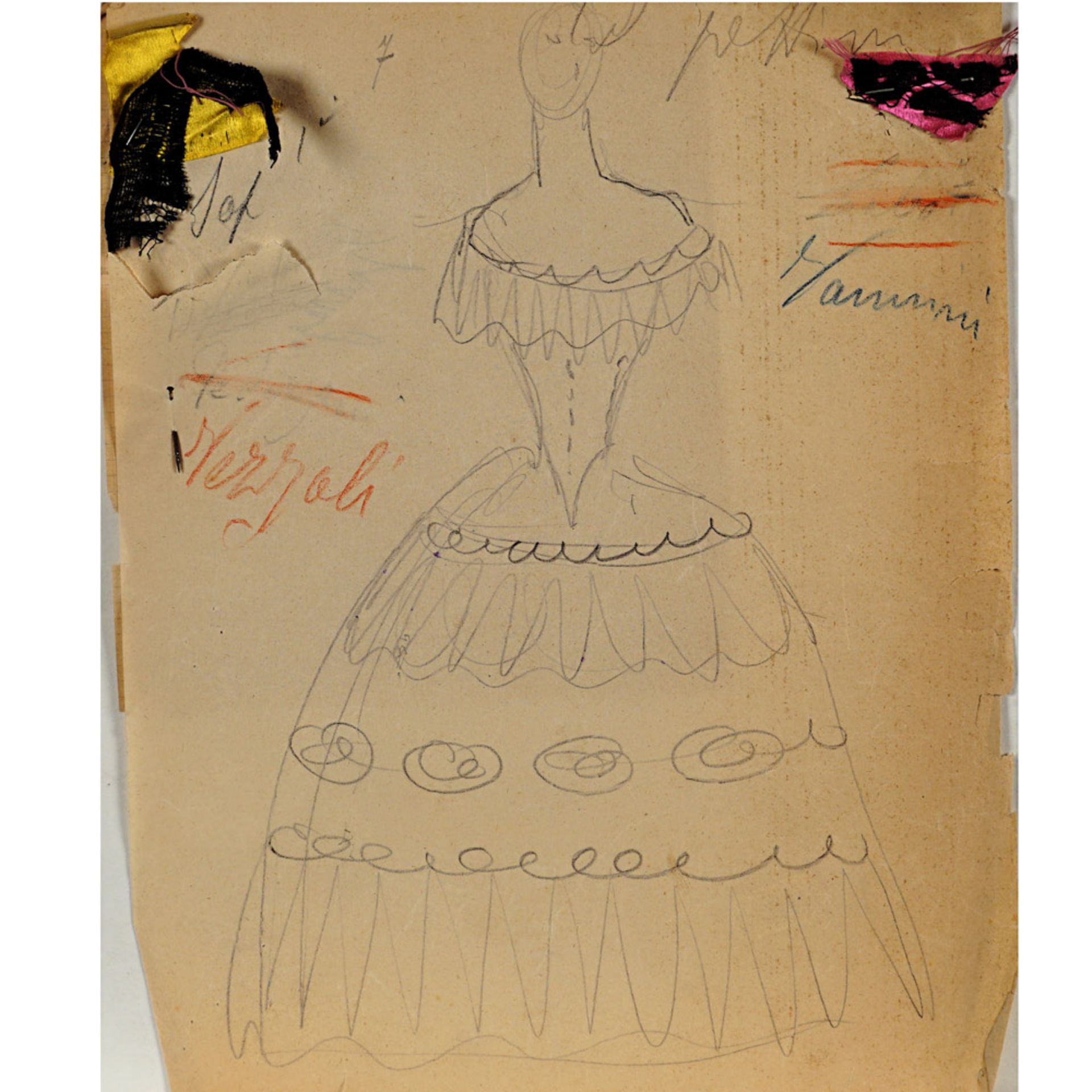 Costume sketches Italy, 20th century 28x22 cm.