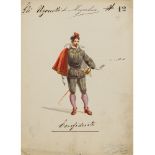 Costume sketches for "Gli Ugonotti" Italia, 1880 circa 28x23 cm