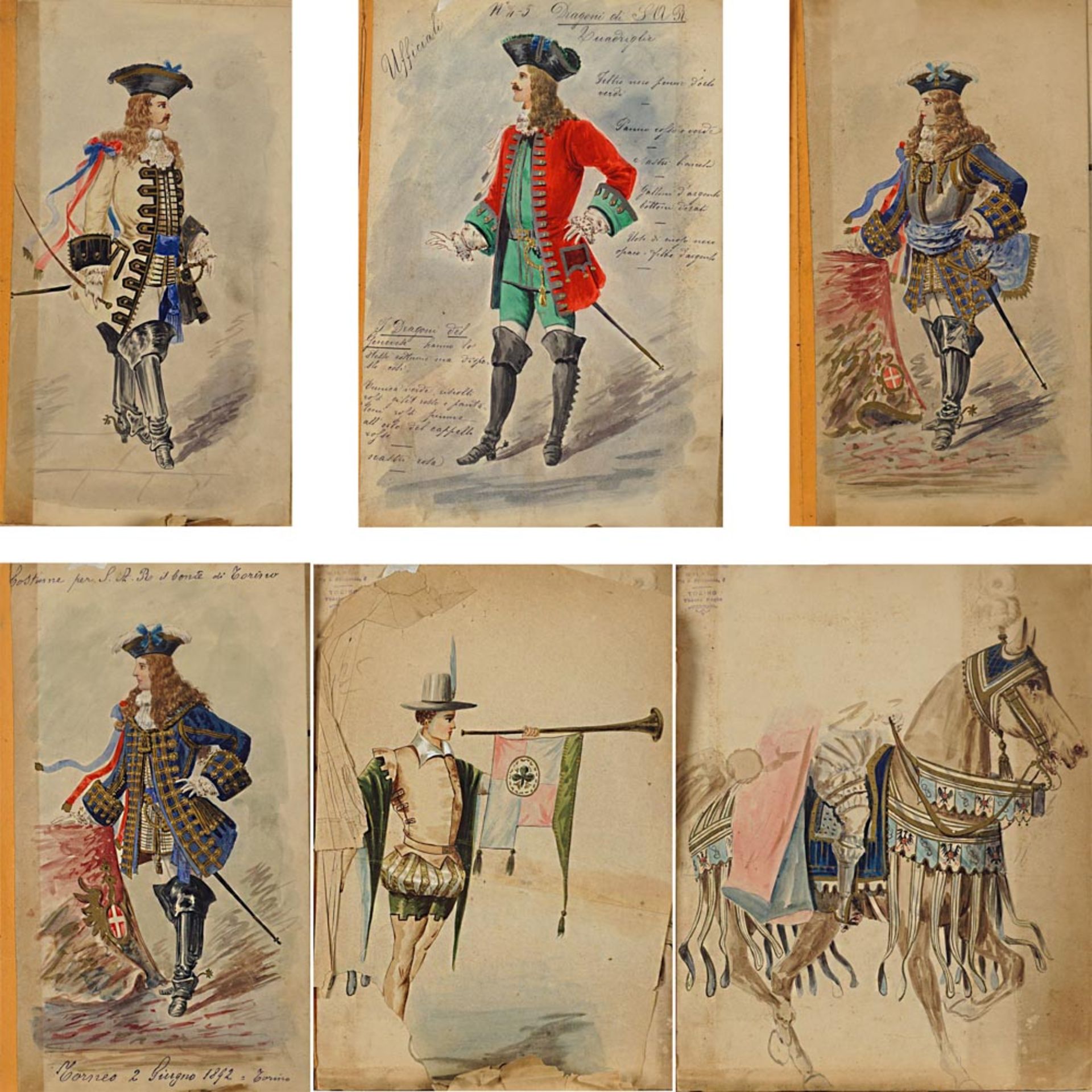 Costume sketches folder Italy, 19th - 20th century 35,5x27 cm - Bild 3 aus 4