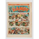 Dandy 308 (1945) Xmas Fun Number. Bright, fresh covers, cream pages, some minor foxing spots to RH