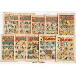 Beano (1948-50). (1948): 327, 329, 335, 337, 343-345, 351 Xmas; (1949): 352, 354, 360-368, 370; (