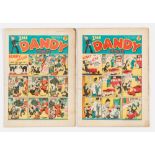 Dandy No 30, 31 (1938). Bright covers, cream/light tan pages [vg/vg-] (2)