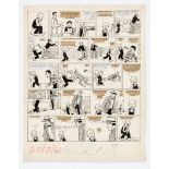 Oor Wullie original artwork (1961). Wullie's pa has a friend, Big Bill, coming over from America and