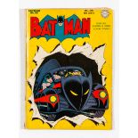 Batman 20 (1943) Joker story, 1st Batmobile. Centrefold loose at bottom staple. Off-white, cream