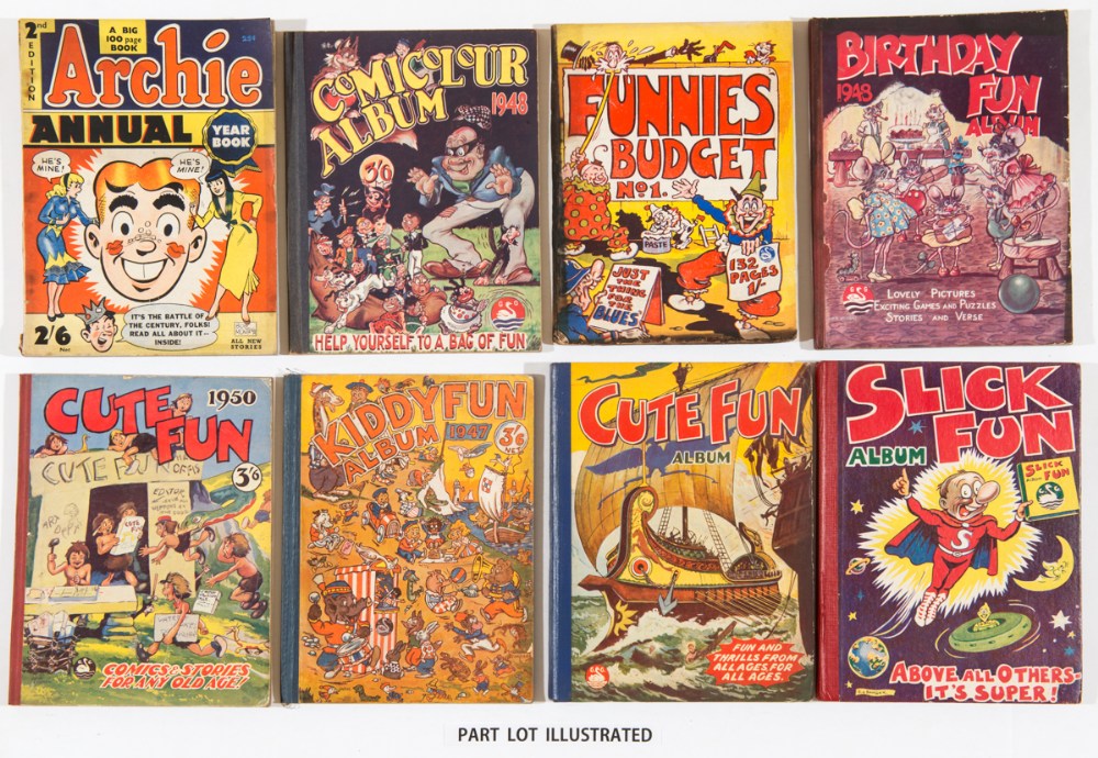 G.G. Swan Annuals (1940s-early 50s). Archie 2, Birthday Fun 1948, Comicolour 1948, 1956, Funnies