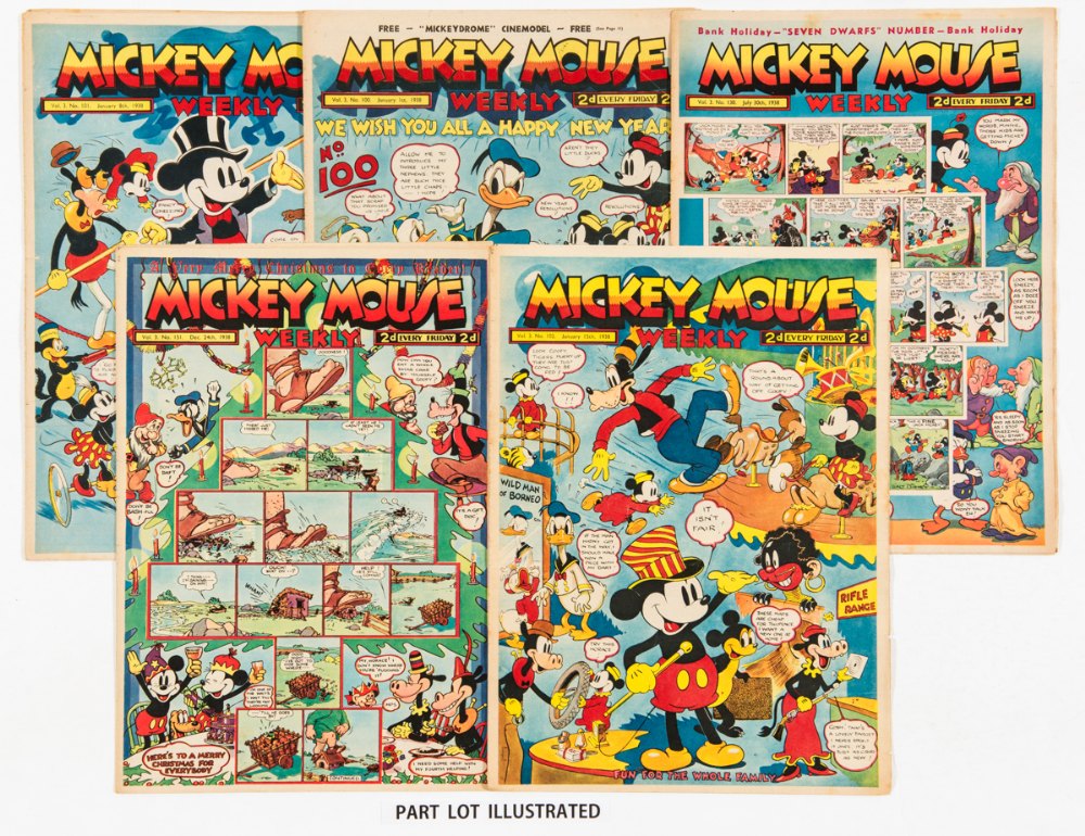 Mickey Mouse Weekly (1938) 100-152. Complete year with first Snow White and the Seven Dwarfs by Walt