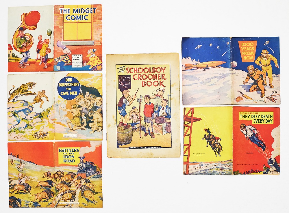 Story paper giveaways with artwork by Dudley Watkins (1930s-40s). The Midget Comic 36 pg Red