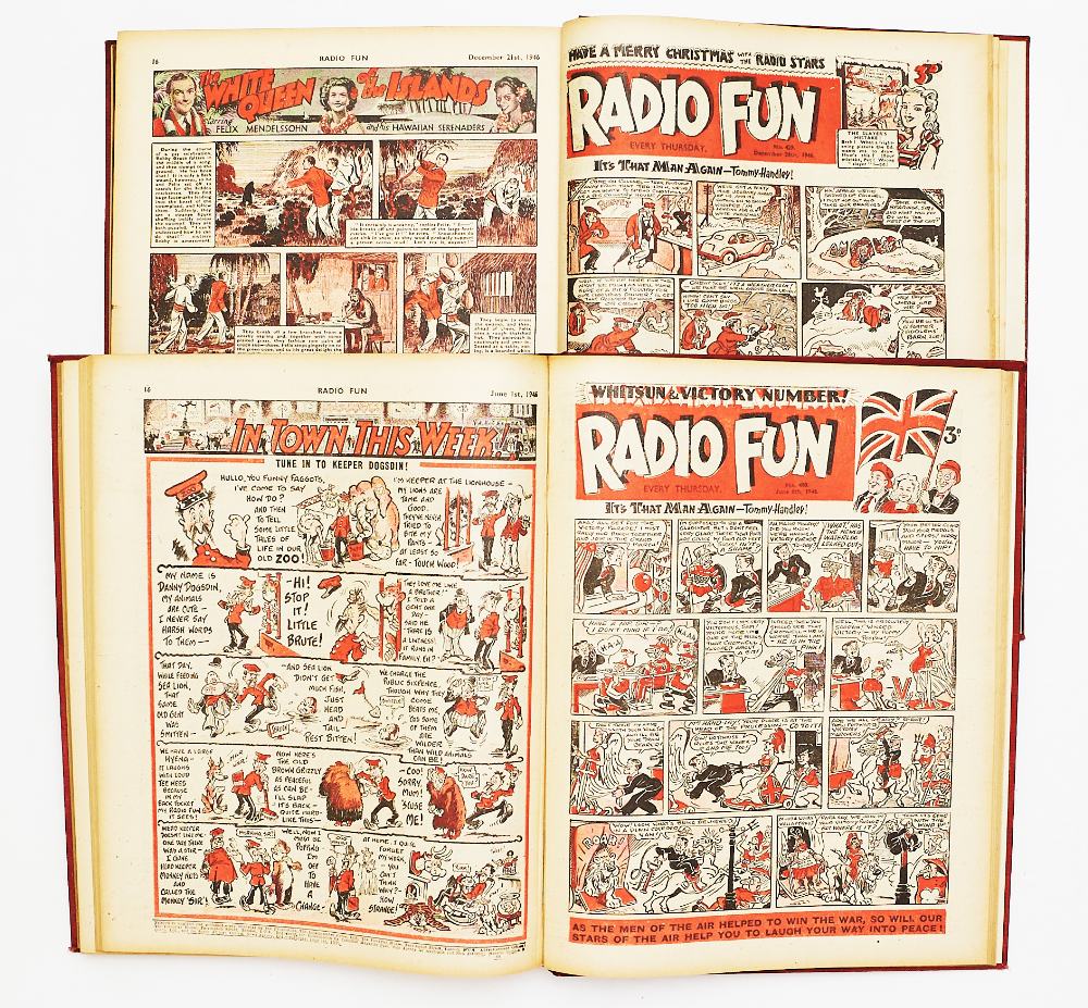 Radio Fun (1946) 378-429. Complete year in two bound volumes. Publisher's file copies. Starring