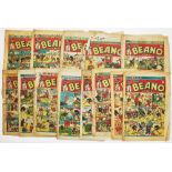 Beano low grade war years (1942-45). 186, 190, 203, 204, 207, 225, 235, 238, 241, 267 and 167 and