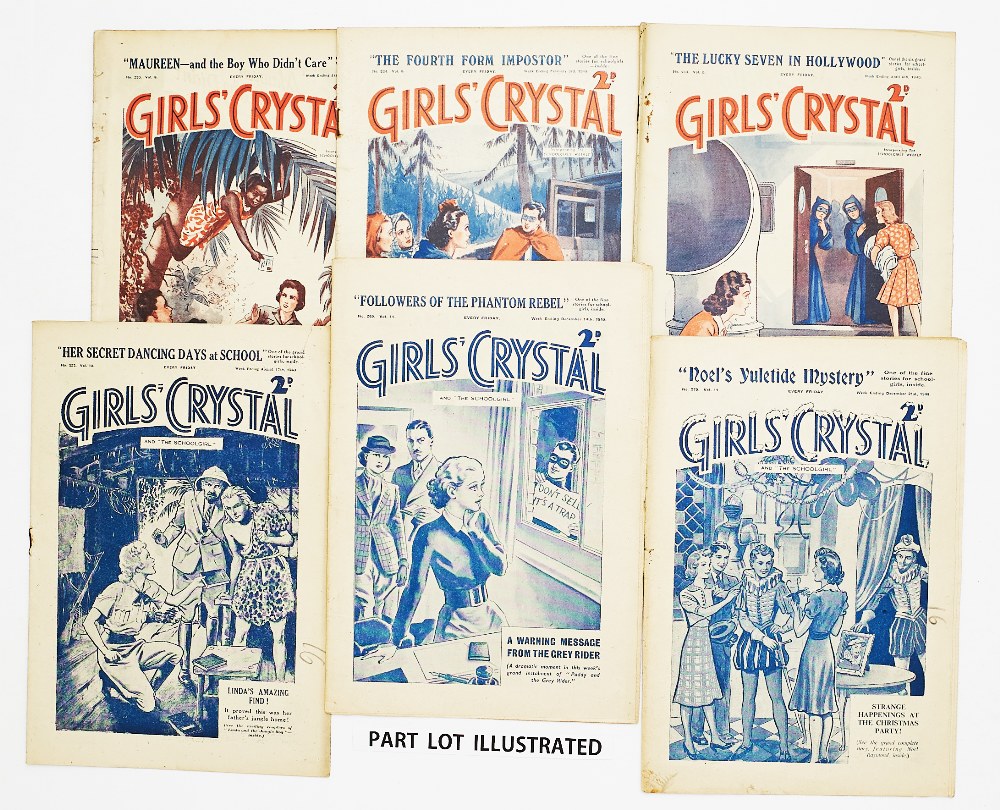 Girls' Crystal (1940) 220-271. Complete year. Bright covers, cream pages, rusty staples. A couple [