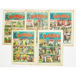 Dandy (1938) 39-43. With first robot comic strip Glasgow Harry and the Smasher by James Walker. No