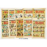 Beano (1953) 547, 548, 549 (x 2), 553-558, 560, 566, 567, 572, 574, 576, 580, 586, 597 Xmas [vg].