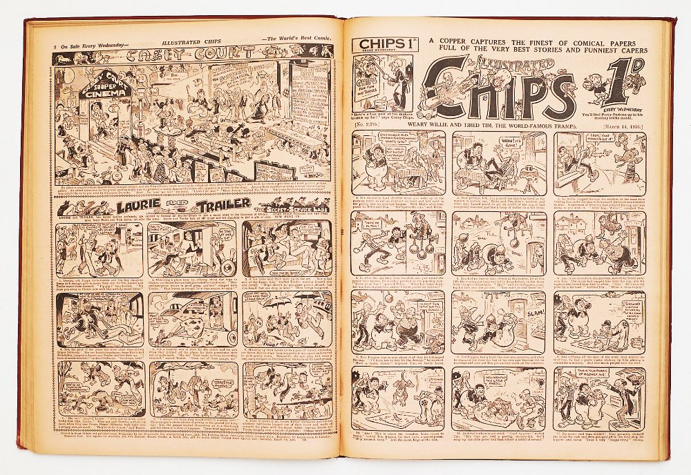 Chips (Jan-Jun 1936) 2365-2390. Half-year in bound volume. Starring Weary Willie and Tired Tim, Ivor