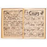 Chips (Jan-Jun 1936) 2365-2390. Half-year in bound volume. Starring Weary Willie and Tired Tim, Ivor