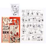 Viz original artwork (1987) Tommy 'Banana' Johnson (he's got a big banana!) 15 x 11 ins. With Viz No