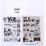 Johnny Fartpants printer's acetate sheet (1987) from Viz 23 April 1987 with small original artwork