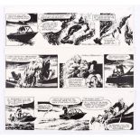 Garth: 3 original consecutive artworks drawn and signed by Frank Bellamy from the Daily Mirror Jan/