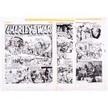 Charley's War three original artworks by Joe Colquhoun from Battle 615 (1984). The battle of the