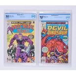 Devil Dinosaur 1 (1978). CBCS 9.0. White pages. With Machine Man 1 (1978). CBCS 9.0. Off-white -