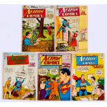 Action Comics (1954-57) 190, 195, 208, 213, 225. #213 [vg-], balance [gd/gd+] (5). No Reserve