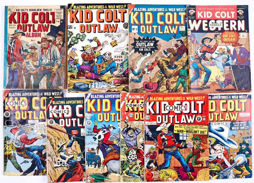 Kid Colt Outlaw (Atlas, Thorpe & Porter 1950s) Album 1 with comics 2-10. Joe Maneely and Syd