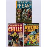 Haunt of Fear 23 (1954 E.C.), Chamber of Chills 6 (1952), Witches Tales 13 (1952) [fr/gd-/gd] (3).