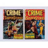 Crime SuspenStories (1954 E.C.) 23, 25. #23: 3 ins tape interior to spine, weak spine [gd], #25: 2