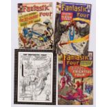 Fantastic Four (1964-66) 28 cents, 36 cents, 47, with Fantastic Four Pin-Up page production art