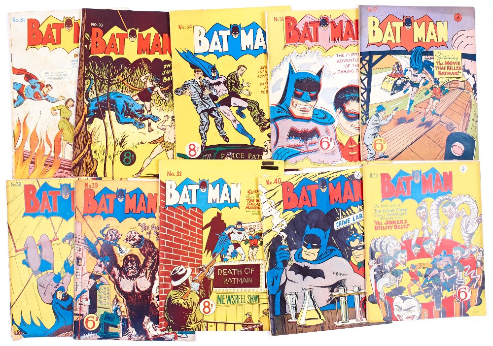 Batman Australian reprints (1950s) 31-40. No 31, 35 (split spine) [gd], balance [vg/fn-] (10)